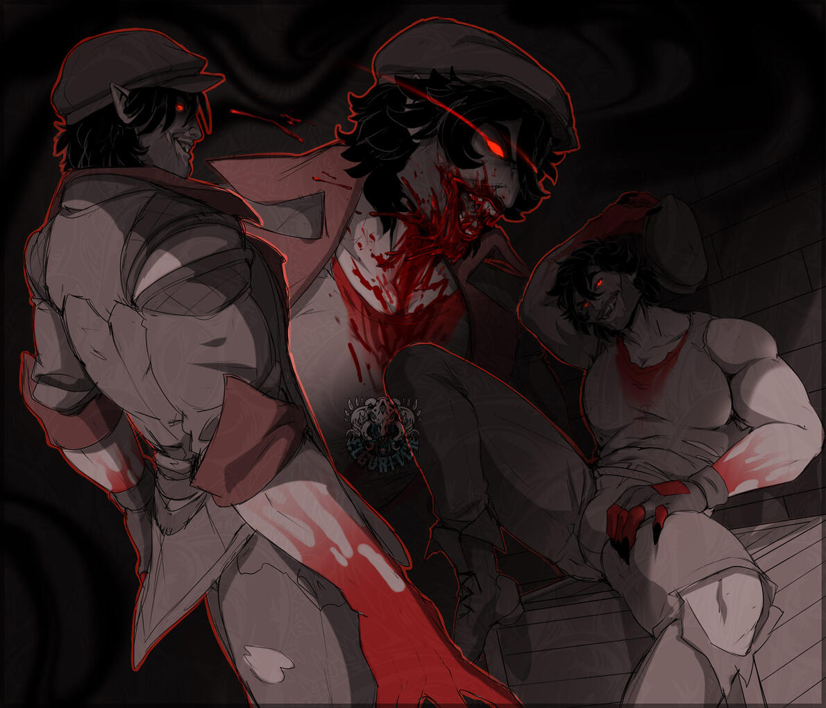 Uncolored Clean Sketch Fullbody + 2x Additional Character + Basic Shading ($260)